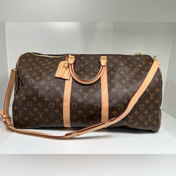 Louis Vuitton Keepall 55 Monogram Bandouliere With Strap Authentic - Picture 1 of 8